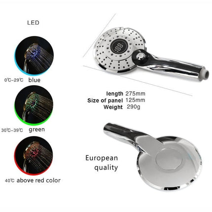 Digital Temperature Sensor LED Shower Head