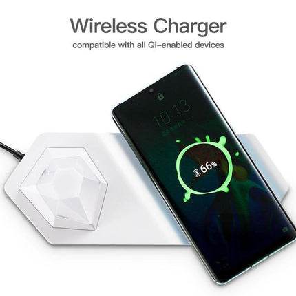 2in1 Diamond LED Night Light Wireless Charger