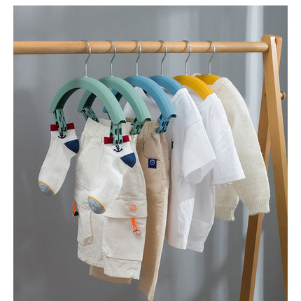 Three-Layer Rotating Cloth Hangers with Clips
