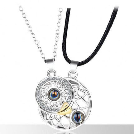 100 Languages I Love You Projection Couple Necklace