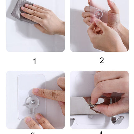 10pcs Heavy Duty Punch-Free Transparent Sticky Hanger