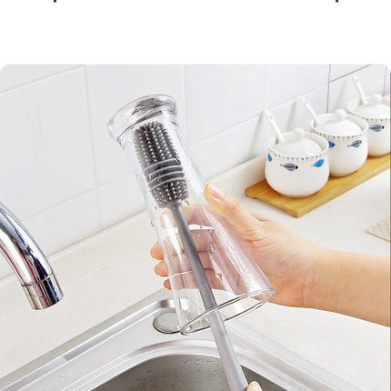 Long Handle Silicone Easy Glass Cleaning Brush