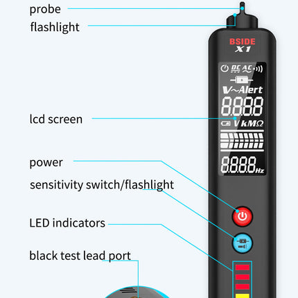 LCD Result Display Voltage Tester Thermometer