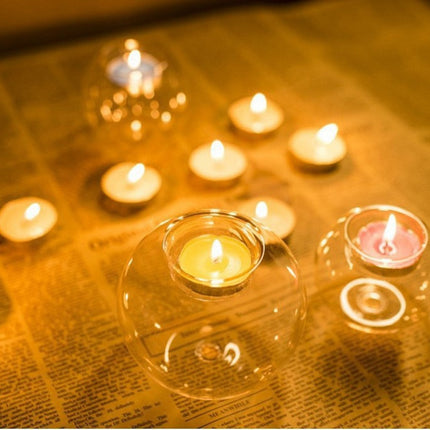 European Elegant Crystal Glass Candle Holder