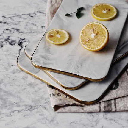 Elegant White Marble Ceramic Cutting Board