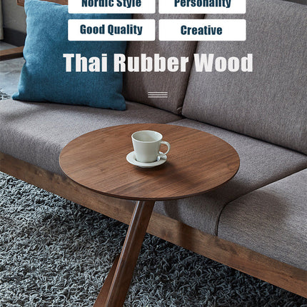 Elegant Wooden Sofa Side Round Desk