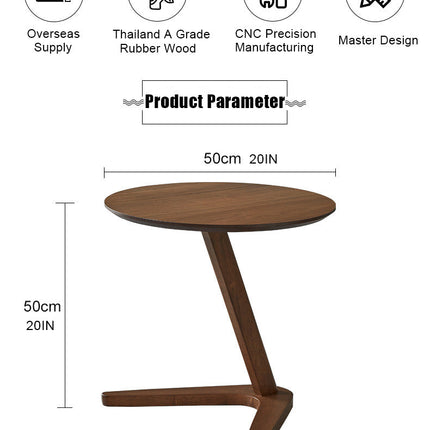 Elegant Wooden Sofa Side Round Desk