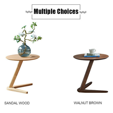 Elegant Wooden Sofa Side Round Desk