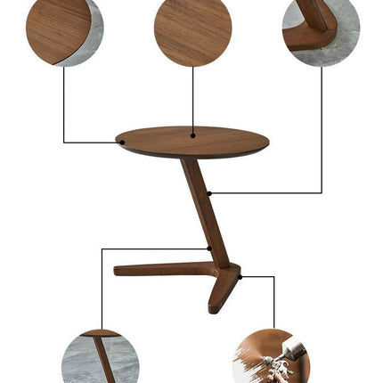 Elegant Wooden Sofa Side Round Desk