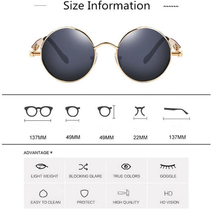 Creative Round Retro Round Metal Sunglasses