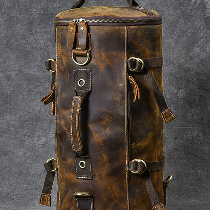 Vintage Leather Shoulder Men's Backpack