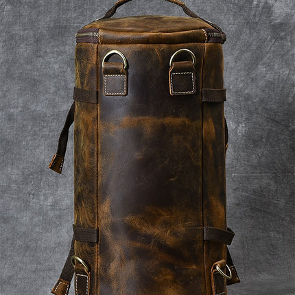 Vintage Leather Shoulder Men's Backpack
