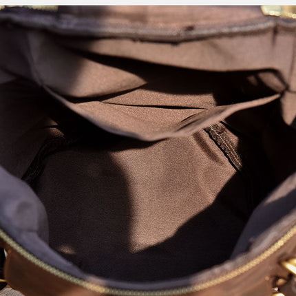 Vintage Leather Shoulder Men's Backpack