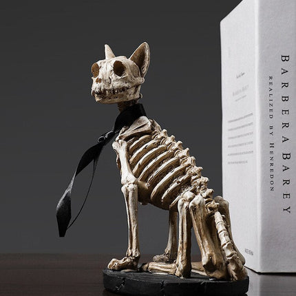 Retro Skull Dog Statue