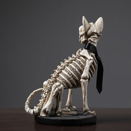 Retro Skull Dog Statue