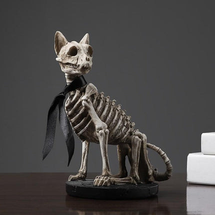 Retro Skull Dog Statue
