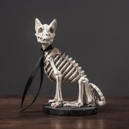 Retro Skull Dog Statue