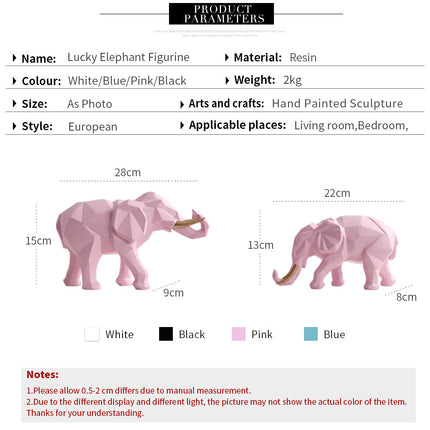 Elegant Resin Modern Elephant Statue