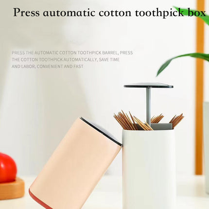 Elegant Pop-Up Toothpick Cotton Swab Storage Dispenser