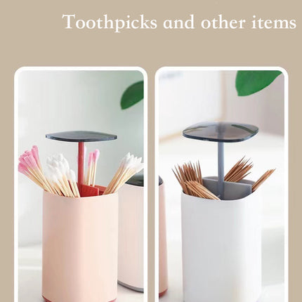 Elegant Pop-Up Toothpick Cotton Swab Storage Dispenser