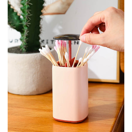 Elegant Pop-Up Toothpick Cotton Swab Storage Dispenser