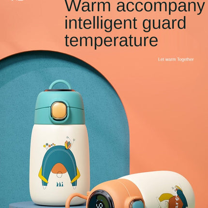 Cartoon Kids Temperature Display Thermos Bottle