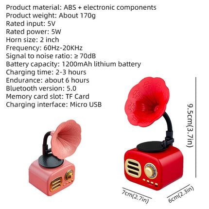 Retro Phonograph Bluetooth Radio Speaker