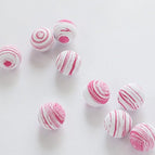 10 pink white balls
