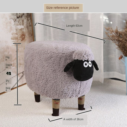 Fluffy Sheep Ottoman Organizer with Storage