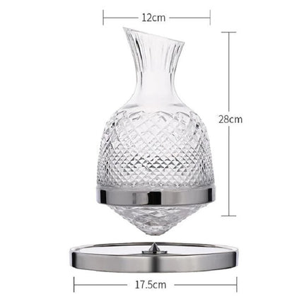 Elegant Crystal Spinning Glass Wine Decanter