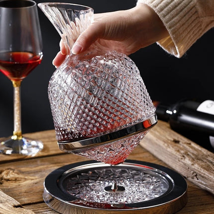 Elegant Crystal Spinning Glass Wine Decanter