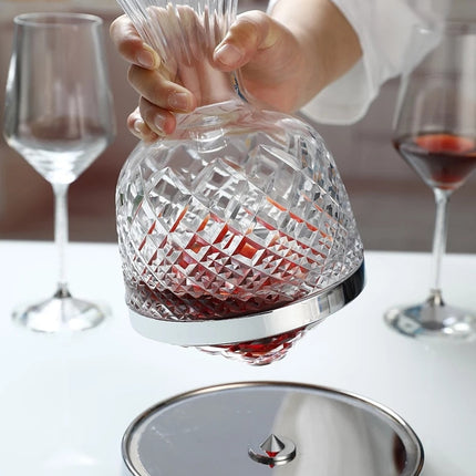 Elegant Crystal Spinning Glass Wine Decanter