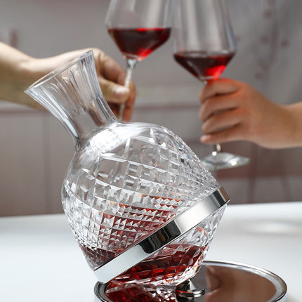 Elegant Crystal Spinning Glass Wine Decanter