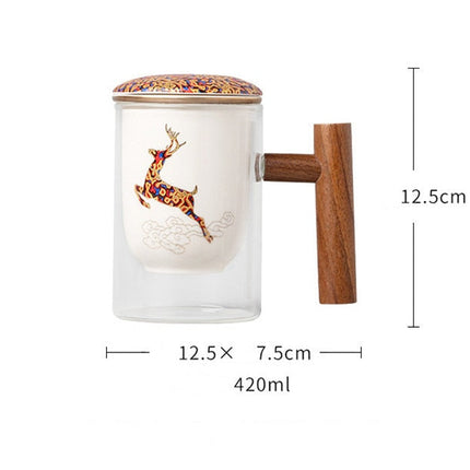 Creative Separated Tea Filter Ceramic Cup Set