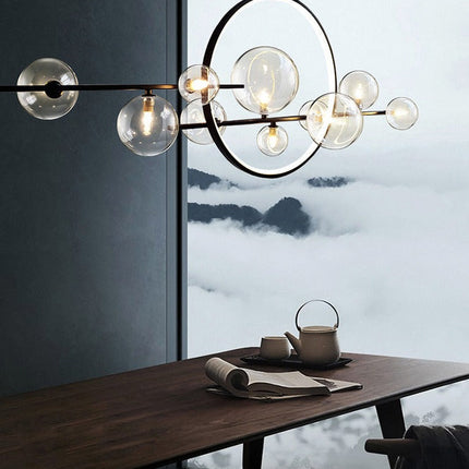Minimal LED European Modern Ring Bubble Chandelier