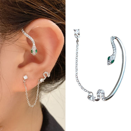 Ear Clip Dangle Snake Hoop Earrings