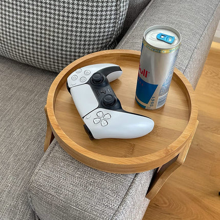 Creative  Clip-On Bamboo Sofa Armrest Tray