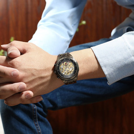 Steampunk Mechanical Retro Leather Men Watches