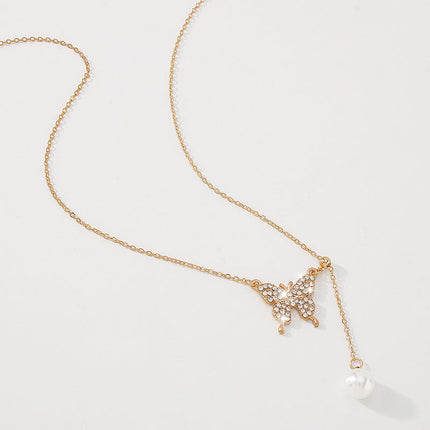 Butterfly Pendant Zircon Necklace