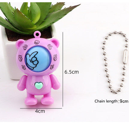 Rock Paper Scissors Bear Toy Keychain