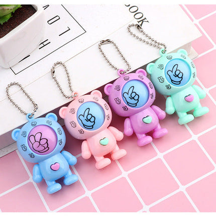 Rock Paper Scissors Bear Toy Keychain