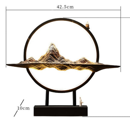 Lotus Buddha Ceramic Waterfall Incense Burner Lamp