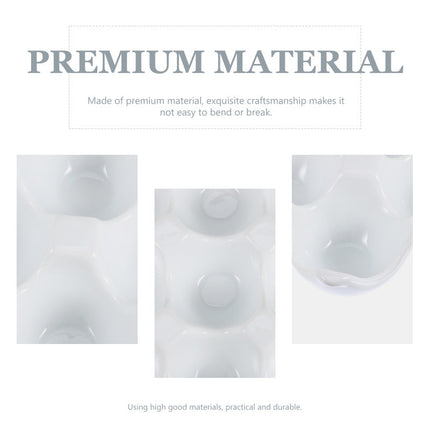 Creative 6 Grids White Ceramic Egg Tray