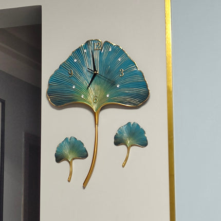 Elegant Leaf Wall Silent Clock
