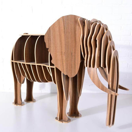 High-end European Style Wood Elephant Furniture Book Shelf