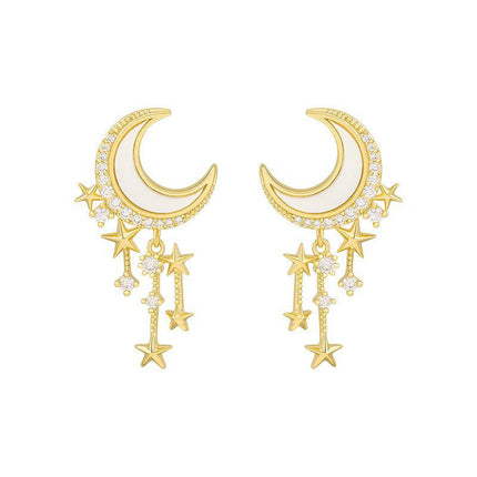 Korean Style Moon Star Earrings