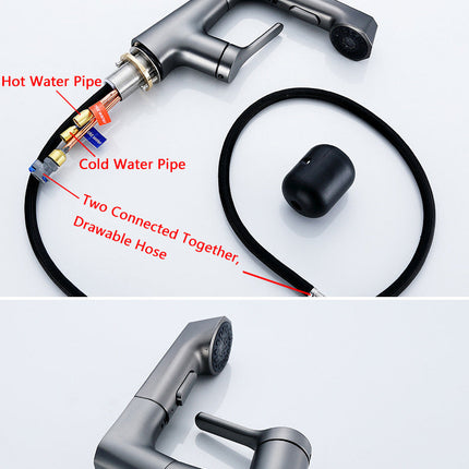 Modern Bathroom Telescopic Basin Waterfall Faucet
