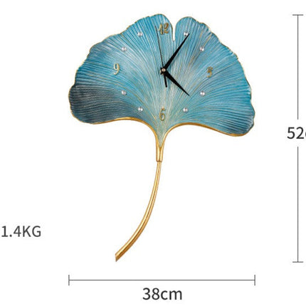 Elegant Leaf Wall Silent Clock