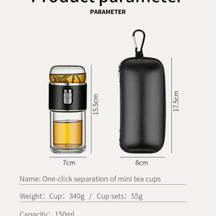 Double Glass Tea Infuser Thermos Bottle