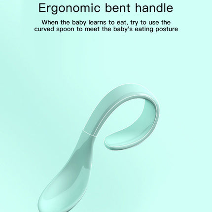 Curved Handle Baby Training Tableware Utensils